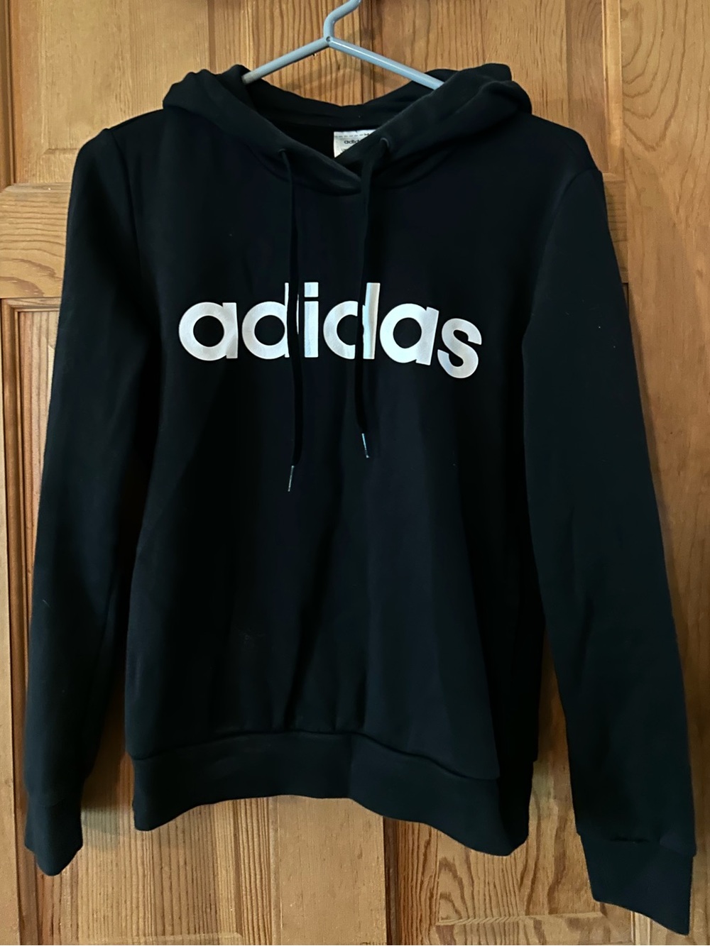 adidas Women’s Black Hoodie with White Logo